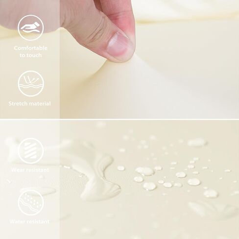 أغطية مقاعد قابلة للتمدد من Gollense مع ظهور، 4 عبوات من أغطية كراسي تناول الطعام من جلد البولي يوريثان المقاوم للماء، غطاء مقعد دوار مربع مع قاعدة مرنة لظهر قصير منخفض (أسود) in Kuwait