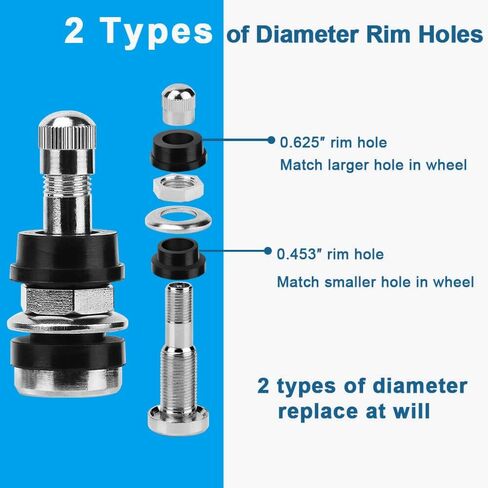Riseuvo 5pcs TR413 Tire Valve Stem - Rubber Snap-in Valve Stems, Tire Valve for 0.453 Inch Rim Hole (TR413) in Kuwait