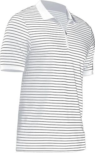 قمصان بولو ZTN للرجال بسحاب وأكمام قصيرة وأداء جاف وقمصان جولف ماصة للرطوبة وقمصان بولو مخططة كاجوال in Kuwait