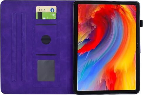 KEROM Case for Samsung Galaxy Tab A9 Plus/A9+ 11 Inch 2023 (SM-X210/X216/X218), Suede Leather Folio Stand Cover with Auto Wake/Sleep & Card Slot & Pen Holder - Brown Butterfly Embossing in Kuwait