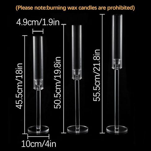 6 قطع من حاملات الشموع الأكريليك من Vincidern للطاولة، حامل شموع مستدقة لديكور الزفاف، غرفة الطعام، الهالوين، حامل شمعدان ديكور عيد الميلاد، مجموعة حامل شموع مستدقة in Kuwait