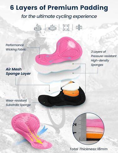 Womens Padded Bike Shorts 4D Padding Cycling Shorts with Zipper Pockets Riding Bicycle Cycle Road Biking Underwear in Kuwait