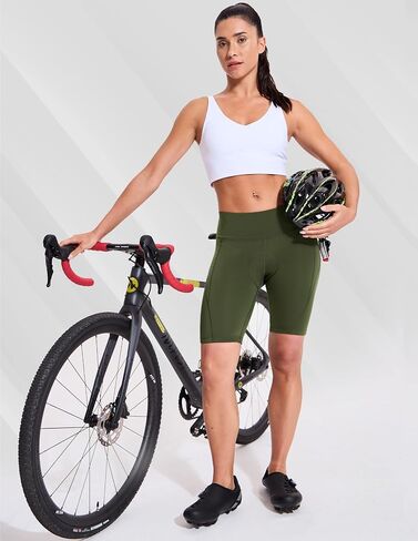 Womens Padded Bike Shorts 4D Padding Cycling Shorts with Zipper Pockets Riding Bicycle Cycle Road Biking Underwear in Kuwait