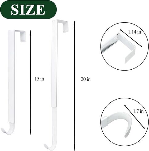 Wreath Hanger for Front Door, Adjustable Black Wreath Hanger from 15 to 25 Inches Wreath Hanger, 20 lbs Larger Door Upgrade Wreath Hanger Christmas Wreaths Decorations Hook in Kuwait