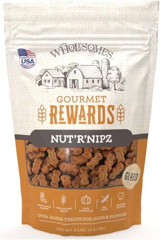 SPORTMiX Wholesomes Gourmet Rewards Nut'R'Nipz بسكويت الكلب، زبدة الفول السوداني، 2 رطل. حقيبة (2100306) in Kuwait