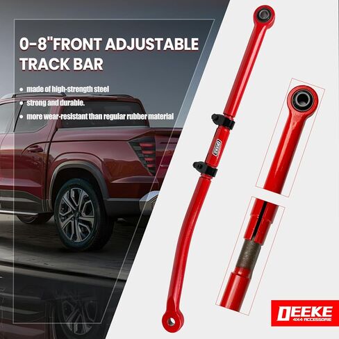 قضيب المسار الأمامي القابل للتعديل من DEEKE لرفع 1.5-8 بوصة 2017-2022 Ford F250/F350 4WD قضيب المسار (أحمر) in Kuwait