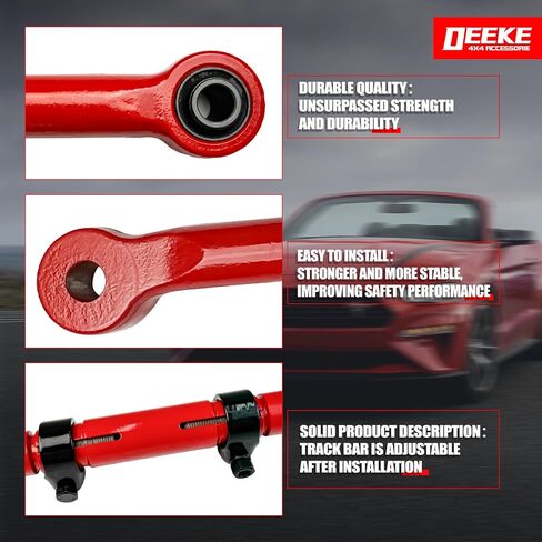 قضيب المسار الأمامي القابل للتعديل من DEEKE لرفع 1.5-8 بوصة 2017-2022 Ford F250/F350 4WD قضيب المسار (أحمر) in Kuwait