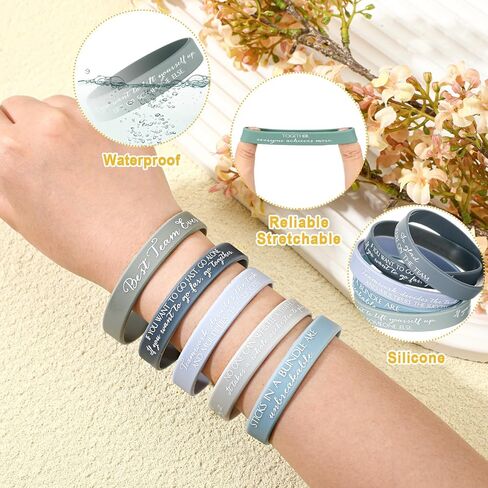 XunYee 48 Sets Team Employee Appreciation Gifts Include 48 Motivational Quote Silicone Bracelets 48 Inspirational Card 50 Bag for Staff Coworker Volunteer Social Worker in Kuwait