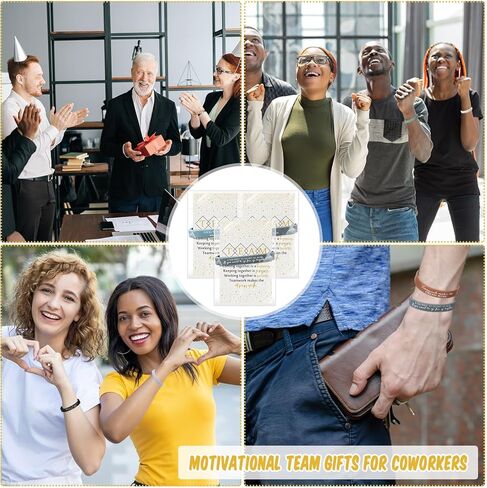XunYee 48 Sets Team Employee Appreciation Gifts Include 48 Motivational Quote Silicone Bracelets 48 Inspirational Card 50 Bag for Staff Coworker Volunteer Social Worker in Kuwait