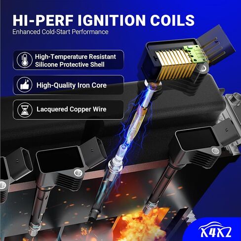 UF603 Ignition Coil & 97390 Double Iridium Spark Plug For 08-12 HONDA Accord,08-17 Honda Odyssey,12 Honda Crosstour/09-12 Acura Rl,09-14 Acura Tl,10-14 Acura Tsx Replaces# 5C1681 52-2036 IC693 C1624 in Kuwait
