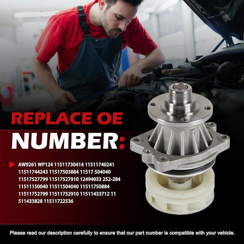 Engine Water Pump Kit AW5104 4.8L 5.3L 6.0L Compatible with Chevy 1999-2006 Express Silverado Suburban for GMC 99-06 Savana/Yukon W3500 W4500 w/Metal Gaskets Gasket in Kuwait