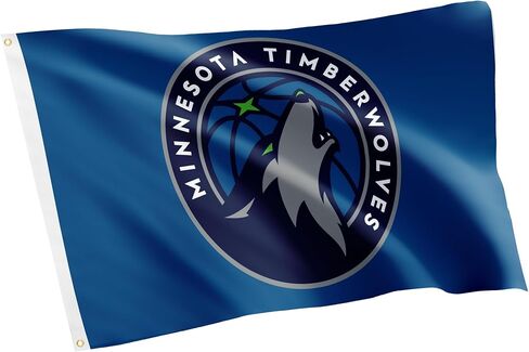 Minnesota Timberwolves Flag NBA 100% Polyester Indoor Outdoor 3x5 feet National Basketball Association Team Flags (Flag #1) in Kuwait