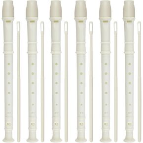 12 PCS 8 Holes Soprano Recorder, Plastic Soprano Recorder Instrument Descant Flute Recorder German Style Soprano Recorder with Cleaning Rod for Kids, Students, Beginners, Class Rewards(6 Colors)
