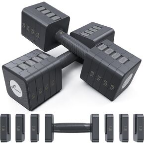 Adjustable Dumbbells Hand Weights Set: Sportneer 5 in 1 Weight Adjustment 10 LB Dumbbells Set of 2 Free Weights Fast Adjust Dumbbell Weight Set for Women Men Home Gym Exercise Workout Strength