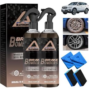 Brake Bomber Wheel Cleaner Powerful Non-Acid Truck, Rim Cleaner & Dust Remover, Perfect For Cleaning Wheels And Tires Car Wheels Cleaner Spray 100ML (2PCS)