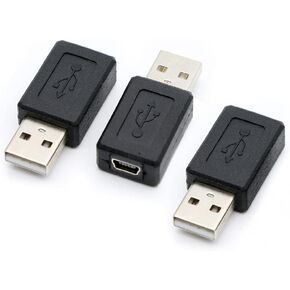 3 Pack USB 2.0 A Male to USB B Mini 5 Pin Female Adapter Converter