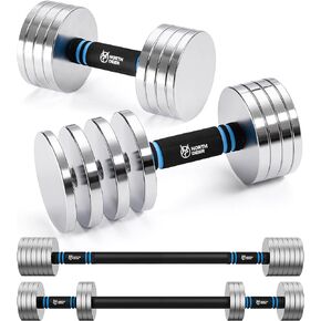 Northdeer 2.0 Upgraded Adjustable Steel Dumbbells, 40Lbs Free Weight Set with Connector, 2 in 1 Dumbbell Barbell Set, Home Gym Workout for Men and Women, Compatible with Version 1.0 Dumbbell Set