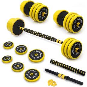 VIVITORY Dumbbell Sets Adjustable Weights, 44 to 66 Lbs, Free Weights Dumbbells Set with Connector, Neoprene Coating Adjustable Dumbbell Set, Dumbbells Weights Set for Home Gym, Cast Iron, Matte Finish