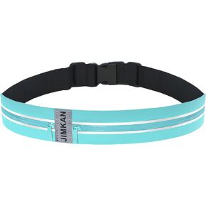 حزام الجري للنساء والرجال، حزمة فاني للجري مقاومة للماء مع جيوب مزدوجة، حقيبة خصر قابلة للتعديل خالية من الارتداد تناسب معظم الهواتف المحمولة للرياضة والتمارين الرياضية والركض (أسود) in Kuwait