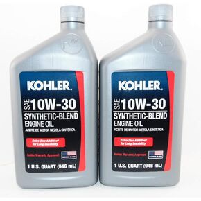 2 PK Kohler Engine 10W30 Synthetic Blend Motor Oil 1 Quart Bottles 25 357 65s