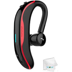 Wireless Headset Wireless Headphone Handsfree Call Earpiece Noise Cancelling Earbud Long Standby Time Earphone Compatible with Smart Cell Phones Trucker Car Driver Business Office Men Women (Grey)