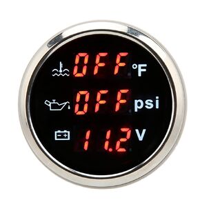 Water Temperature Gauge, 52mm 3 in 1 Digital Motorcycle Oil Pressure Water Temp Gauge Kit DC 9 to 32V Accurate for RV Yacht Boat 1Ship Car Motorcycle