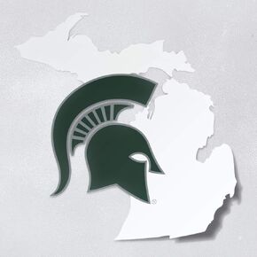 Nudge Nudge Printing Michigan State University Stickers MSU Spartans Car Decal Helmet on The State of Michigan Weatherproof Officially Licensed NCAA Vinyl for Bumpers, Laptops, Water Bottles