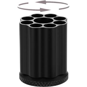 Rotating Revolver Pen Holder, Gun Cylinder Pen Holders, Favorite Pencil Holder and Perfect Stationery Supplies (Black)