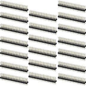 Frienda Break-Away 0.1 Inch 2 x 20-pin Strip Dual Male Header Double Row Straight Connector Pin Header Compatible with Raspberry Pi Zero GPIO (Pack of 20)