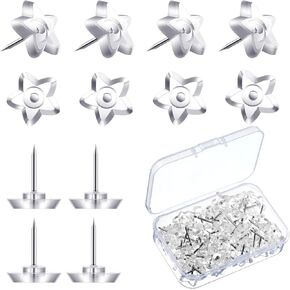 100 Pieces Star Shaped Push Pins Plastic Clear Thumb Tacks Star Pushpins Drawing Pins with Plastic Box for Cork Board Steel Point Decorative Thumbtacks to Fix Photo Map Poster, Home School Office Use