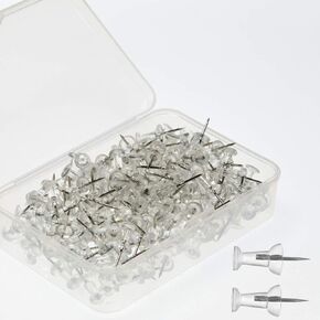 Push Pin Map Tacks Colored Decorative Thumb Tacks Cork-Board Bulletin Board Clear Pins Photos Calendar Art Craft Project Home Office Suppliers Pack 200,Clear White in Kuwait
