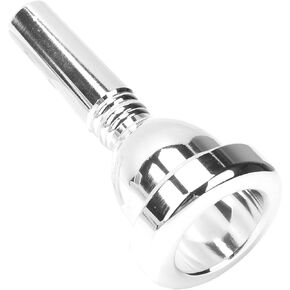 Trombone Mouthpiece Brass Portable Silver Plated Surface Professonal Mouth Piece for Most Tenor Trombones(Silver)