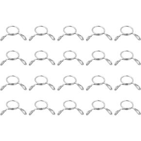 uxcell Fuel Line Hose Clips, 20pcs 3mm ID Fit 4-4.5mm OD Hose 304 Stainless Steel Water Pipe Air Tubing Spring Hose Clamps for Motorcycle Scooter