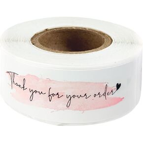 1inch x 3inch Thank You for Your Order Stickers, Pink Decorative Sealing Stickers for Delivery, Decoration, Gifts, Packaging, 120 Labels Per Roll, 1 roll