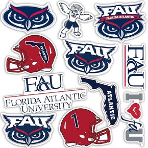 Florida Atlantic University Sticker FAU Owls Stickers Vinyl Decals Laptop Water Bottle Car Scrapbook T2 (Type 2)