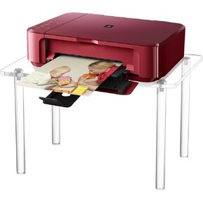 حامل طابعة أكريليك - مكتب أكريليك مقاس 9 بوصات ارتفاع للمكتب والمنزل، رف تخزين طاولة طابعة سطح مكتب صغير للمكتب والمطبخ 15.55 بوصة طول × 11.61 بوصة عرض × 9.25 بوصة ارتفاع. in Kuwait