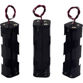 (Pack of 3) 8 AA Battery Holder, 12v AA Battery Holder, 8 AA Battery Holder with Leads
