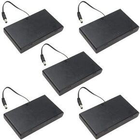 WMYCONGCONG 5 Pcs 2.1x5.5mm DC Male Connector 8x1.5V 12V AA Battery Holder Case Box with On/Off Switch