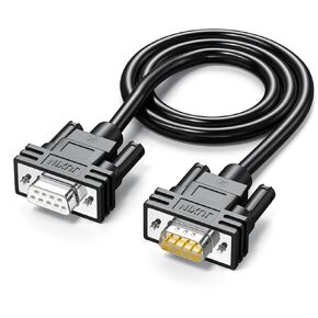 DB9 Male to Female Extension Cable Double Shield, D-SUB 9 pin RS232/RS485 Serial Cable 9pin 232 Serial Cable-Black -10FT