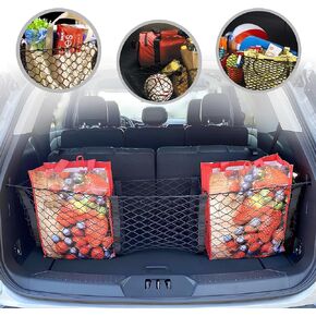 Envelope Style Trunk Cargo Net with 3 Pockets for Ford Explorer 2020-2023 - Car Accessories - Premium Trunk Organizers and Storage - Cargo Net for SUV - Vehicle Carrier Organizer for Ford Explorer