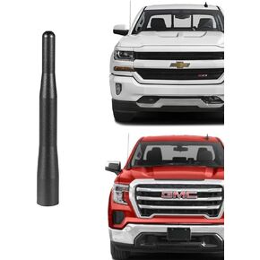 Truck Short Antenna Replace for 2007-2023 GM Chevy Silverado, GMC Sierra, Cadillac Escalade Pickup Trucks & SUVs –Only for Fender Antenna Base, 4 1/3 inchs, Black, Truck Wash Safe Proof