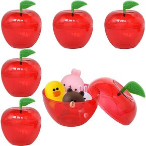 5 Pcs Large Plastic Apple Container Apple Shaped Candy Toy Gift Filled Containers for Christmas, Party, Valentine's Day, Wedding Decorations