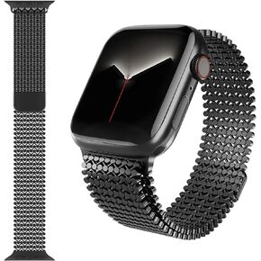 Slim Band Compatible with Apple Watch Band 38mm 40mm 41mm 42mm 44mm 45mm 49mm Women Men ,Stainless Steel Smartwatch Bands Mesh Metal Bands Adjustable Strap Magnetic Clasp Molecular Structure Wristband for iWatch Series in Saudi Arabia