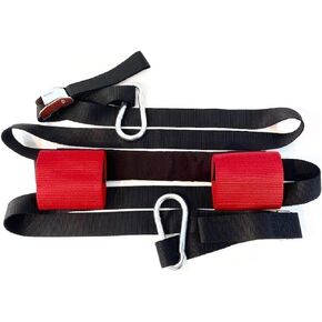 Tie Down Soft Handlebar Straps Trailer Hauling Handle Bars Secure for Yamaha Kawasaki Suzuki Honda Ducati Harley 2" Large Clips 1.5" Inch Wide Strap Motorcycle Handle Bar Harness Ring Clip Rings Set
