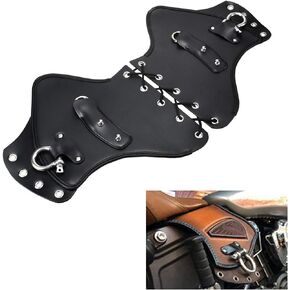 HDBUBALUS Motorcycle Leather Saddle Heat Shield Deflector Universal Fit for Harley Kawasaki Yamaha Suzuki Black