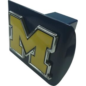 Michigan UM Wolverines Yellow Metal M on Blue Metal Hitch Cover