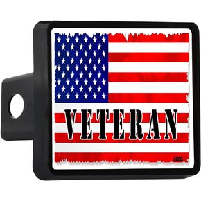USA American Flag Military Veteran Trailer Hitch Cover Plug US Patriotic USA Old Glory