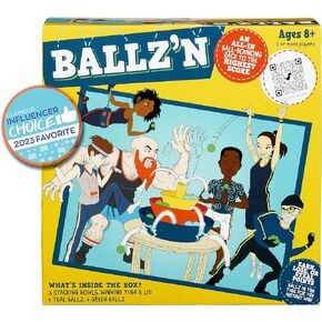 Ballz'n | The Fast Paced Pong Ball Bouncing Trick Shots Game for Tipsy Adults and Family Game Night | Fun Family Board Game Floor Game Party Game Adult Game | Portable and Easy Storage | 2-6 Players