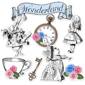 Vintage Alice in Wonderland Party (Alice in Wonderland Bunting Banner)