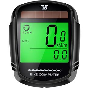 Solar Bike Computer Bicycle Wireless Speedometer and Odometer Waterproof Backlight with Digital LCD Display for Outdoor Cycling and Fitness Multi Function in Kuwait